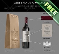 葡萄酒模型：Wine Bag and Bottle Mock-up